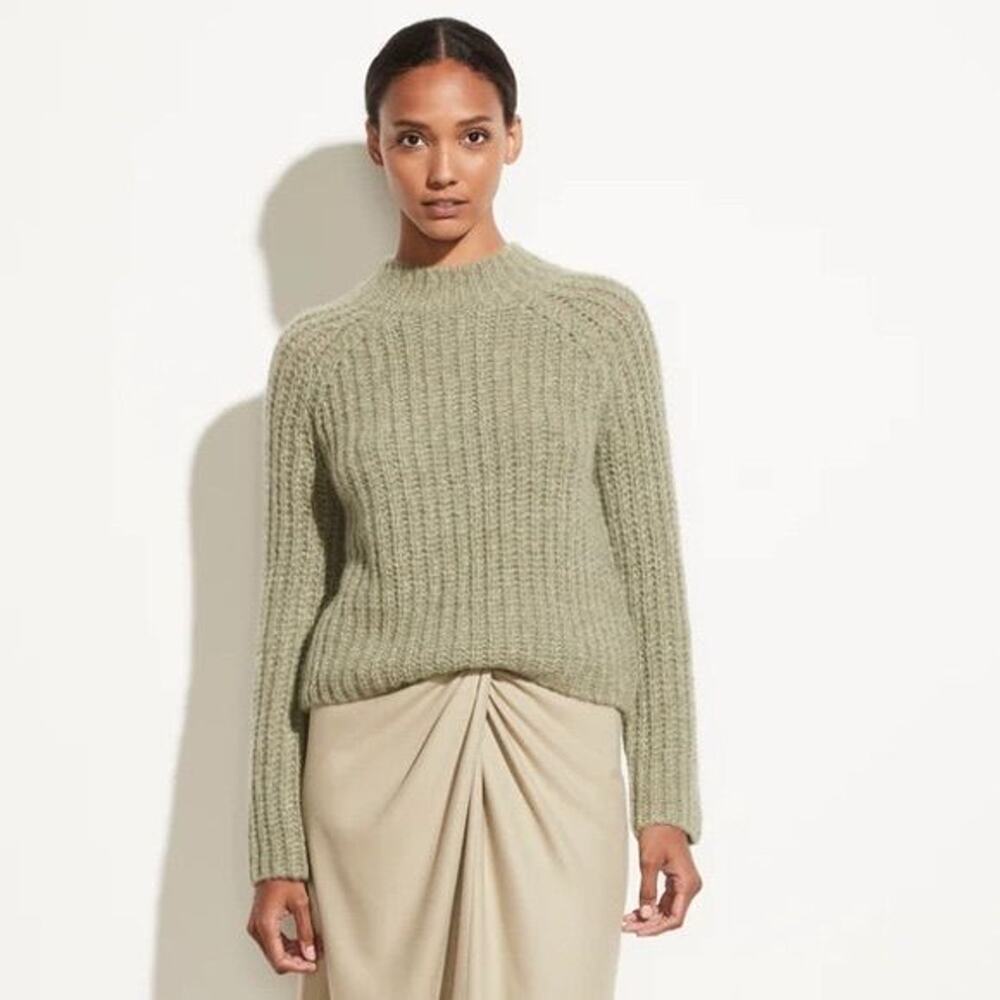 Vince Jadeite Marled Mohair Alpaca Blend Raglan Sweater XS $425